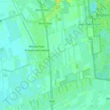 Topografische kaart Westerhaar-Vriezenveensewijk, hoogte, reliëf