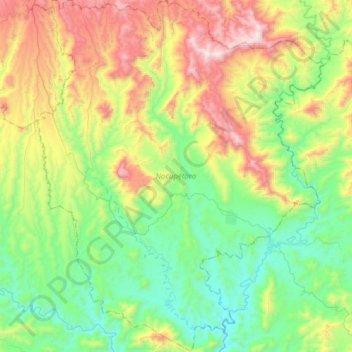 Topografische kaart Nocupétaro, hoogte, reliëf