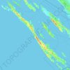 Topografische kaart Dugi otok, hoogte, reliëf