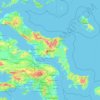 Topografische kaart Εύβοια, hoogte, reliëf
