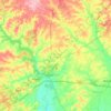 Topografische kaart Kershaw County, hoogte, reliëf