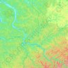 Topografische kaart Kanawha River, hoogte, reliëf