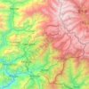 Topografische kaart Gangtok district, hoogte, reliëf