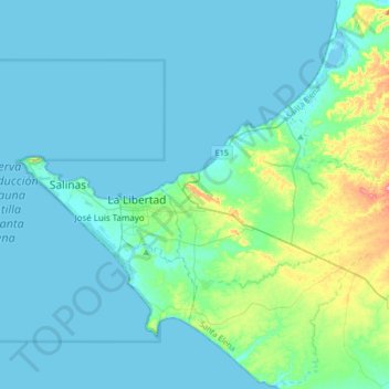Topografische kaart Santa Elena, hoogte, reliëf