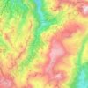 Topografische kaart Pralognan-la-Vanoise, hoogte, reliëf