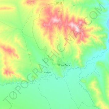 Topografische kaart Сумон Хову-Аксы, hoogte, reliëf