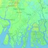 Topografische kaart South 24 Parganas District, hoogte, reliëf