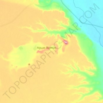 Topografische kaart Aguas Buenas, hoogte, reliëf