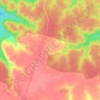 Topografische kaart Rajgad, hoogte, reliëf