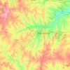 Topografische kaart Johnson County, hoogte, reliëf