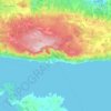 Topografische kaart Općina Bol, hoogte, reliëf