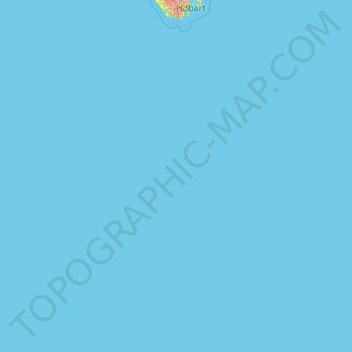 Topografische kaart Huon Valley, hoogte, reliëf