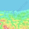 Topografische kaart Costa Occidental, hoogte, reliëf