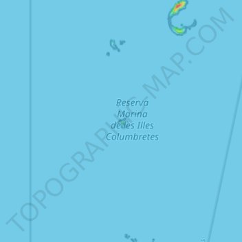Topografische kaart Islas Columbretes, hoogte, reliëf
