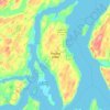 Topografische kaart Harstine Island, hoogte, reliëf
