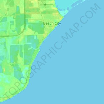 Topografische kaart Beach City, hoogte, reliëf