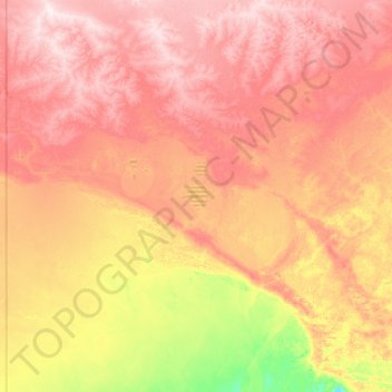 Topografische kaart Maralinga Tjarutja, hoogte, reliëf