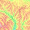 Topografische kaart Huancaya, hoogte, reliëf