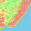 Topografische kaart Krai de Primorie, hoogte, reliëf