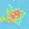 Topografische kaart Iriomote-jima, hoogte, reliëf