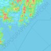 Topografische kaart Busan, hoogte, reliëf