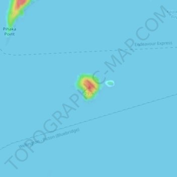 Topografische kaart Allports Island, hoogte, reliëf