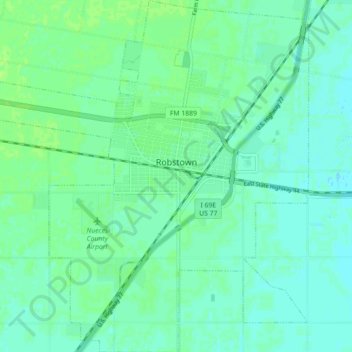 Topografische kaart Robstown, hoogte, reliëf