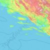 Topografische kaart Gespanschaft Split-Dalmatien, hoogte, reliëf
