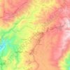Topografische kaart Área de Bosque y Vegetación Protectora de la Subcuenca Alta del río León y Microcuencas de los ríos San Felipe de Oña y Shincata, hoogte, reliëf