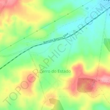 Topografische kaart Cerro do Estado, hoogte, reliëf