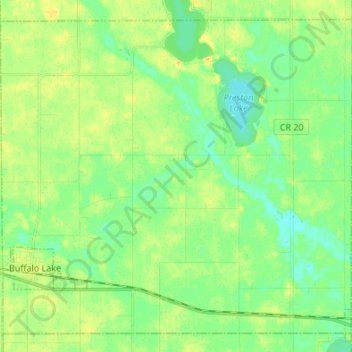 Topografische kaart Preston Lake Township, hoogte, reliëf