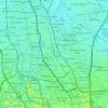 Topografische kaart Central Jakarta, hoogte, reliëf