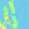 Topografische kaart Marrowstone Island, hoogte, reliëf