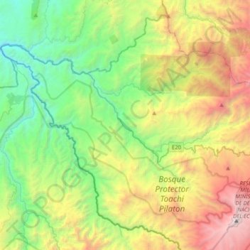 Topografische kaart Manuel Cornejo Astorga (Tandapi), hoogte, reliëf