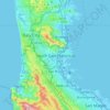 Topografische kaart South San Francisco, hoogte, reliëf
