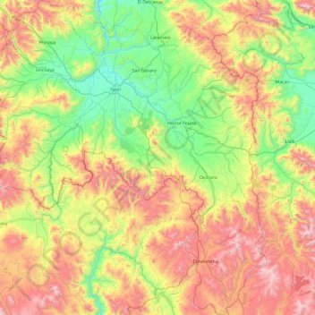 Topografische kaart Espinar, hoogte, reliëf