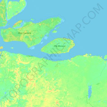 Topografische kaart Chaves, hoogte, reliëf