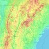 Topografische kaart New Hampshire, hoogte, reliëf