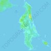 Topografische kaart Staniel Cay, hoogte, reliëf