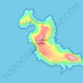Topografische kaart Isla Santa Clara, hoogte, reliëf