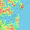 Topografische kaart Sydney Harbour, hoogte, reliëf