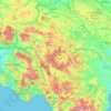 Topografische kaart Potenza, hoogte, reliëf