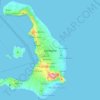 Topografische kaart Santorin, hoogte, reliëf