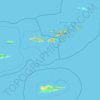 Topografische kaart Virgin Islands, hoogte, reliëf