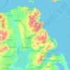 Topografische kaart County Antrim, hoogte, reliëf