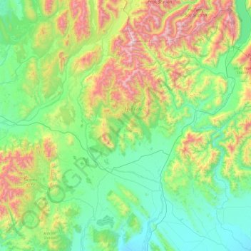 Topografische kaart Northern Community, hoogte, reliëf