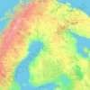 Topografische kaart Finland, hoogte, reliëf