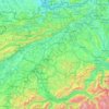 Topografische kaart Aare, hoogte, reliëf