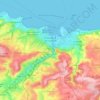 Topografische kaart Cherbourg, hoogte, reliëf