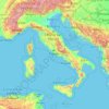 Topografische kaart Italië, hoogte, reliëf